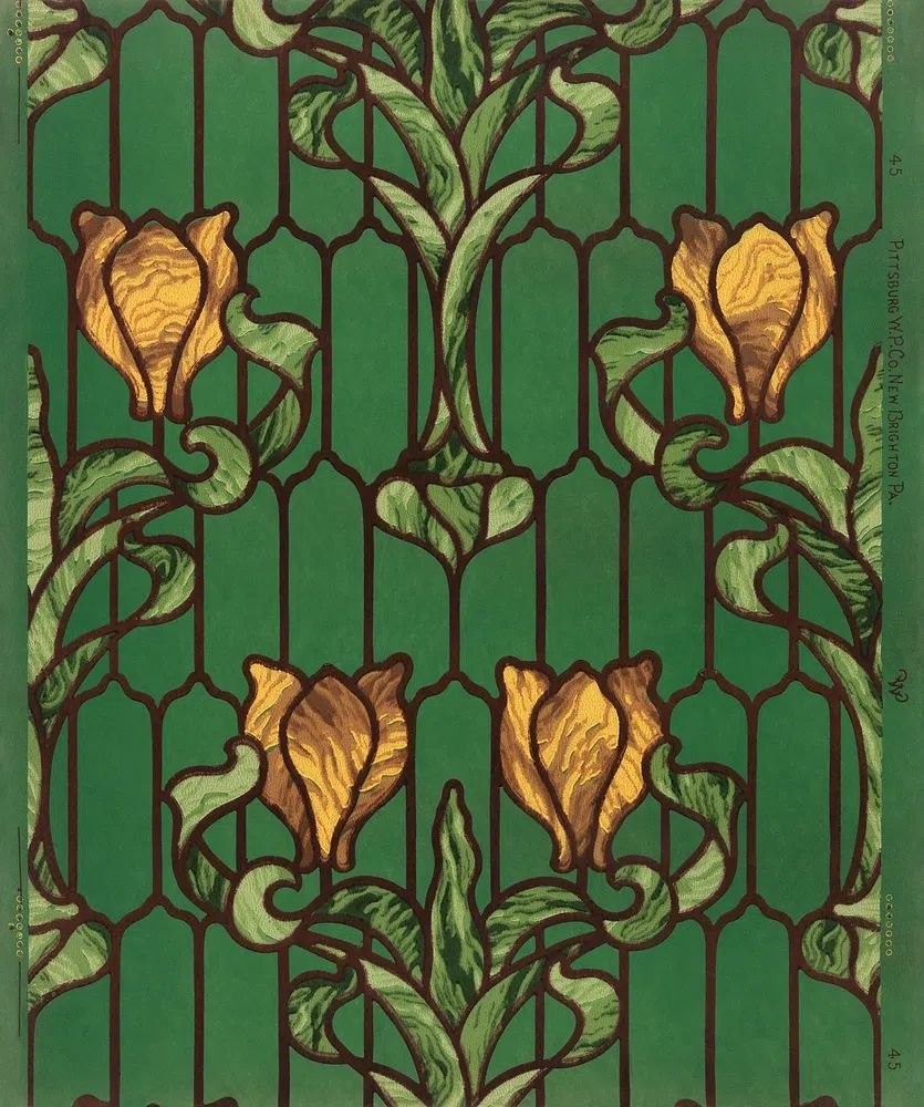Art Nouveau Floral Pattern Poster. poster — botanical art