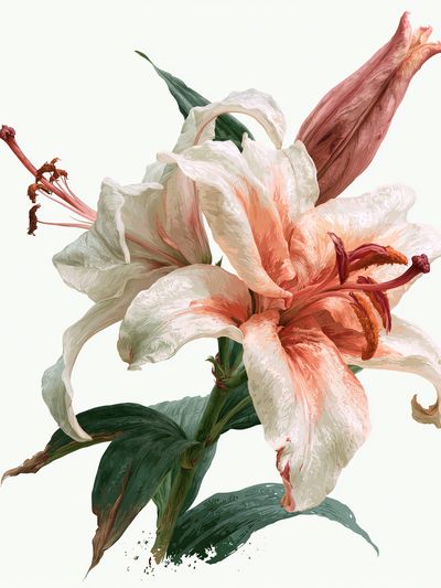 Blooming Lily Botanical Print. poster