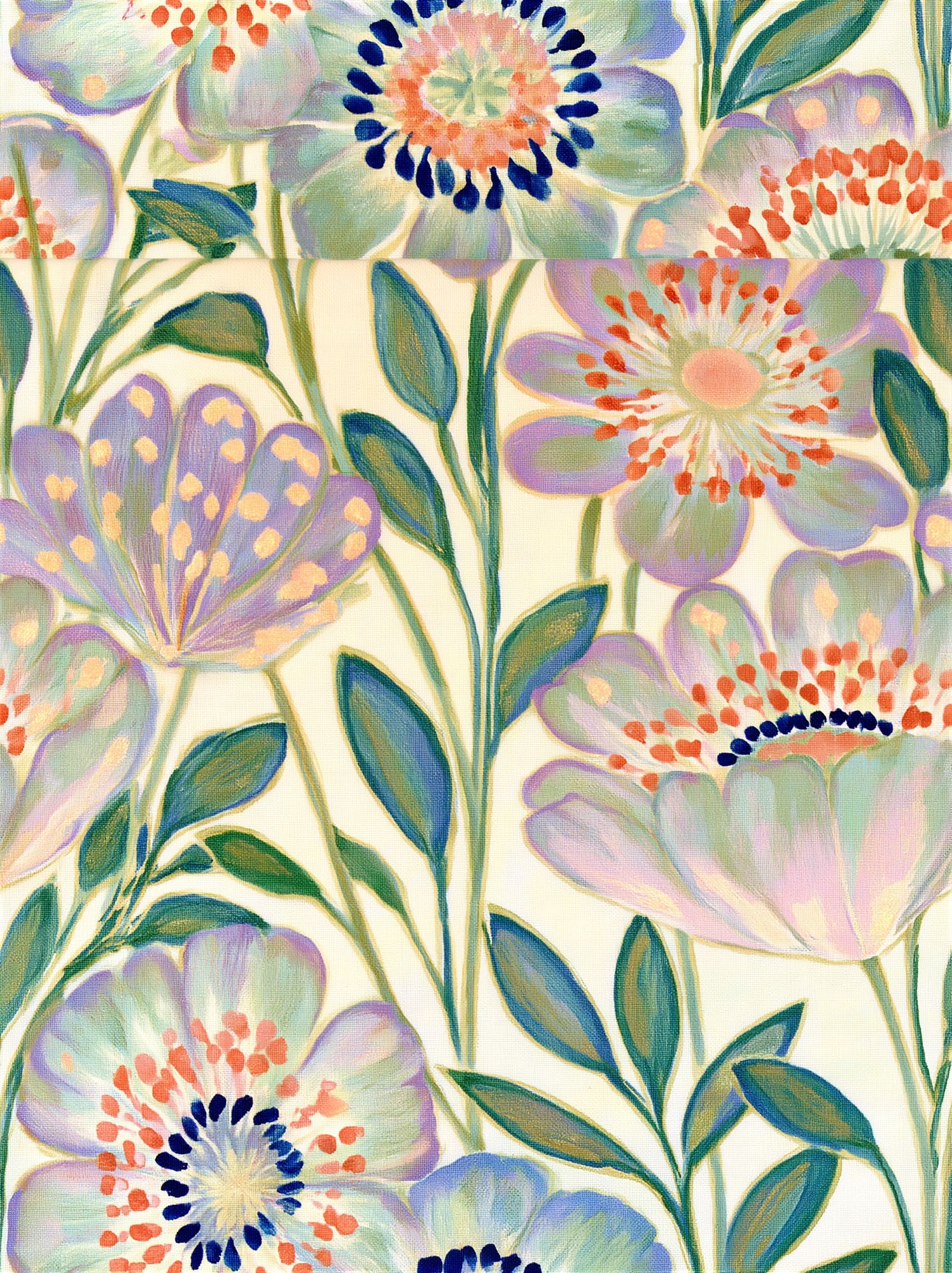 Pastel Floral Garden Illustration Poster. poster detail