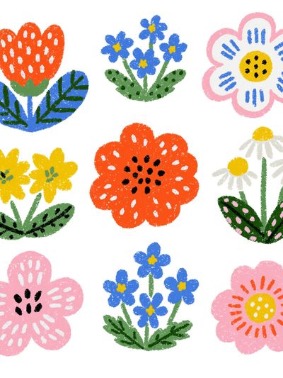 Playful Floral Garden Print. poster