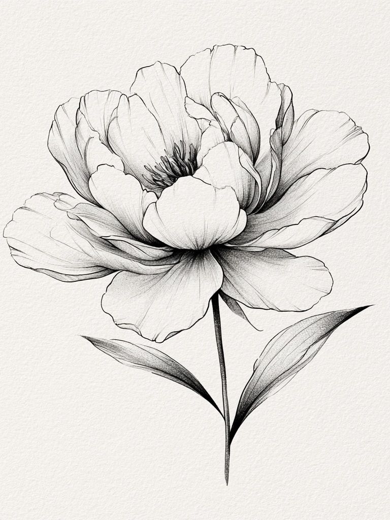 Botanical Flower Line Art Poster. poster — botanical art