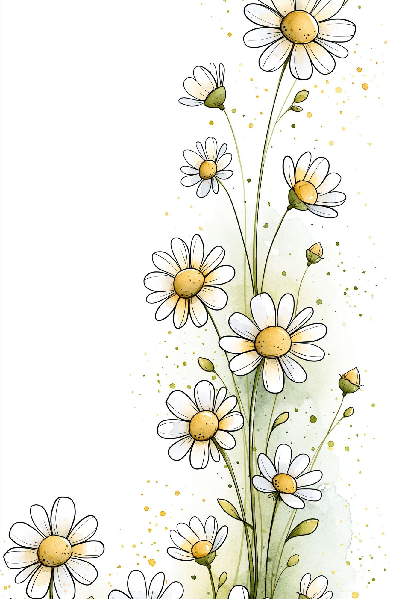 Wild Daisies Watercolor Poster. poster detail