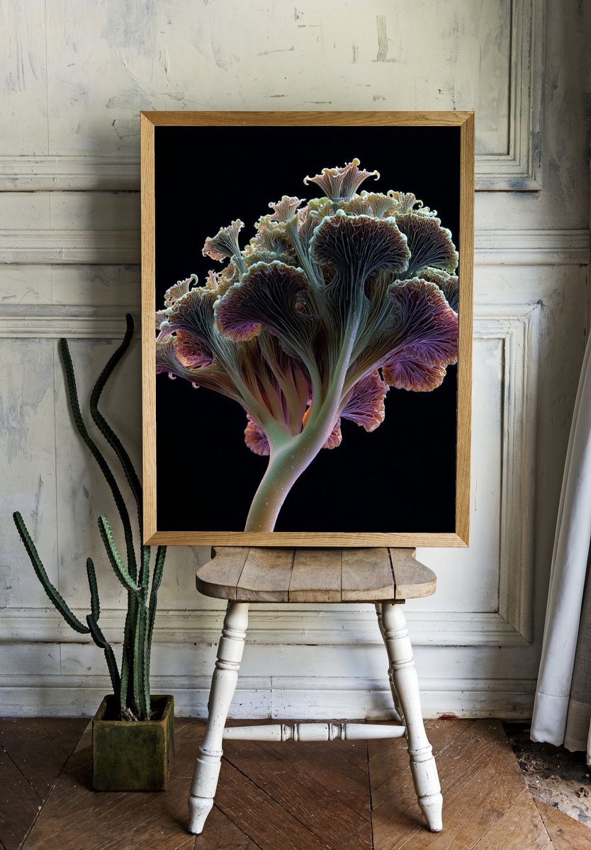 Exotic Mushroom Botanical Print. — room view 1