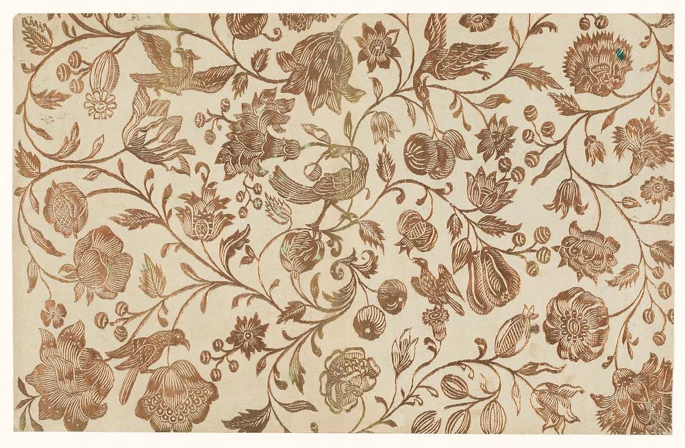 Vintage Floral Vine Pattern Print. poster — botanical art