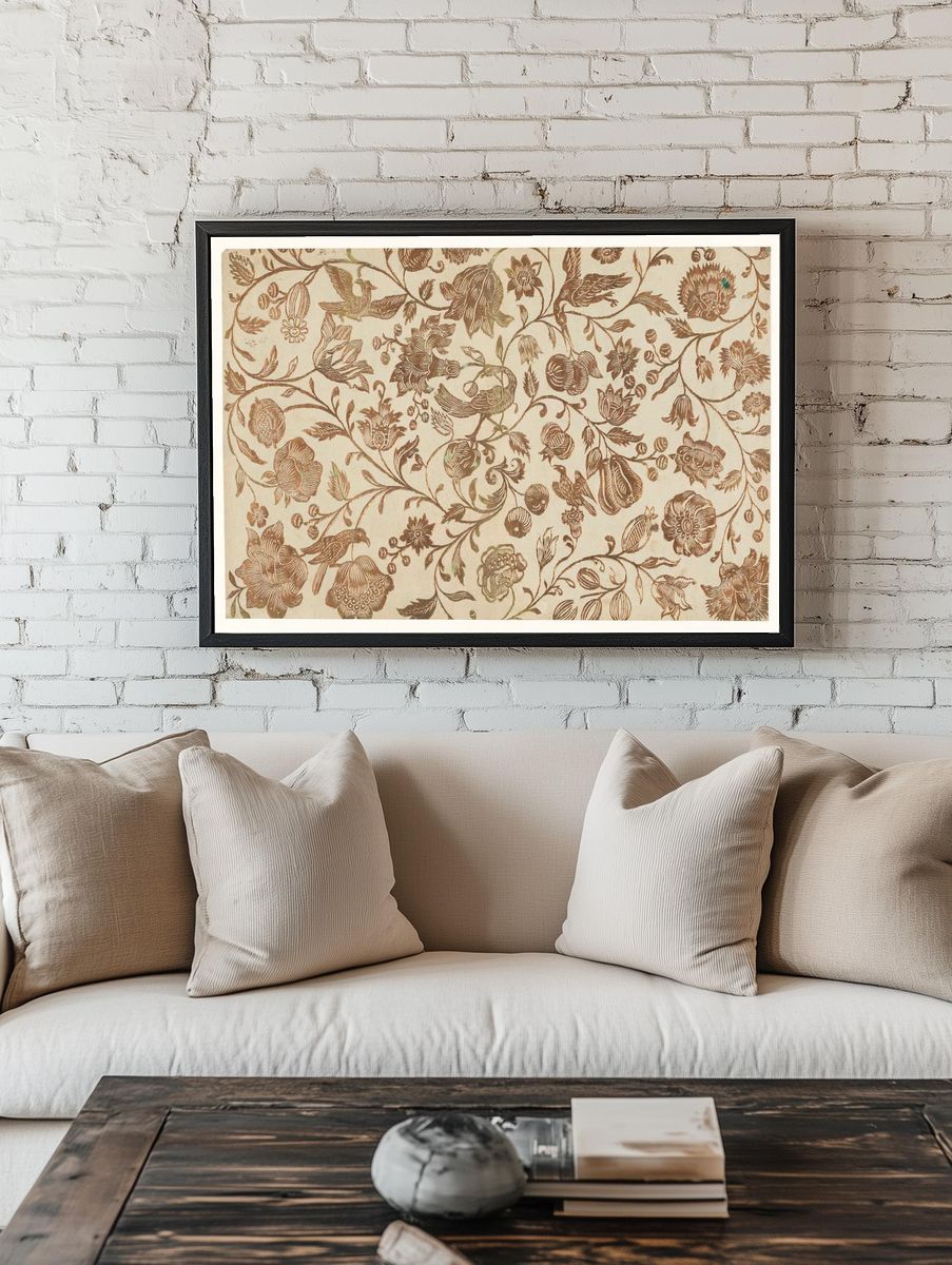 Vintage Floral Vine Pattern Print room preview