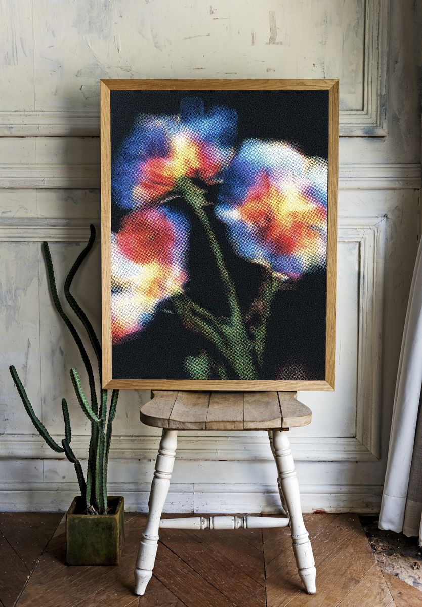 Glowing Poppy Bloom Illustration Poster. — room view 1