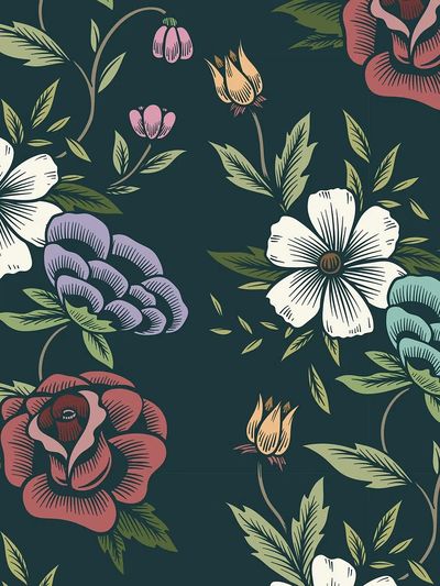 Vintage seamless floral patterned background. poster print