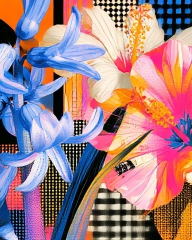 Tropical Floral Collage Poster. poster — botanical art