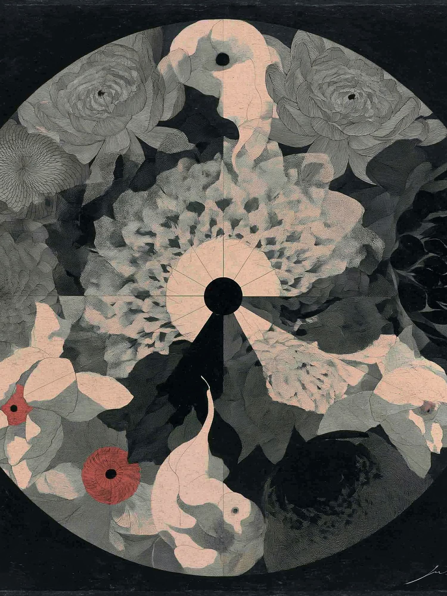 Floral Mandala Contemporary Print. poster detail
