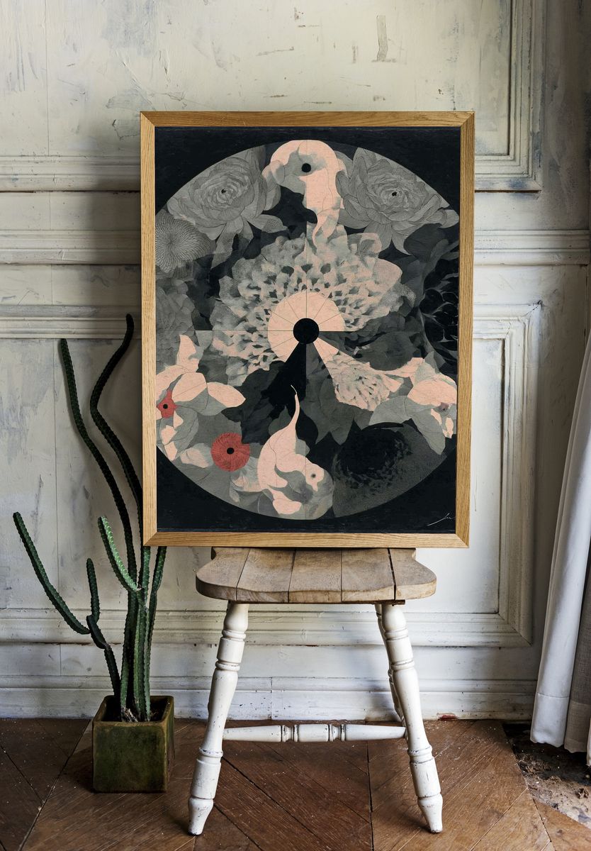 Floral Mandala Contemporary Print. — room view 1