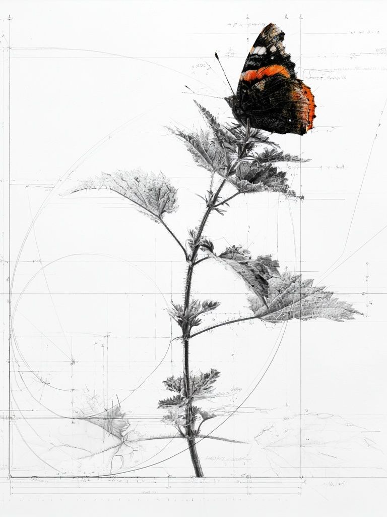 Butterfly Botanical Sketch Poster. poster — botanical art