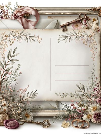 Vintage Floral Letter Frame Poster. poster