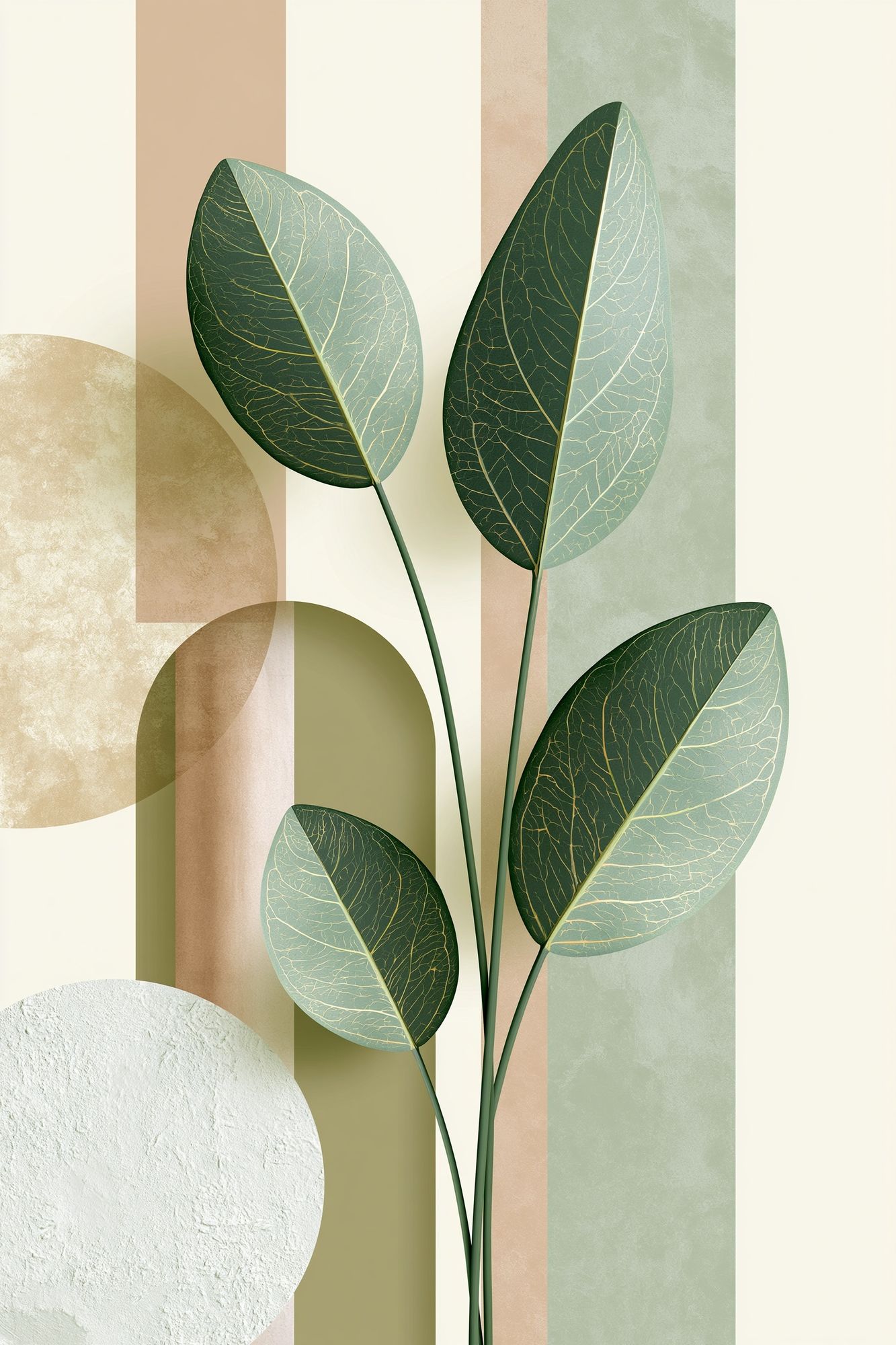 Botanical Leaves Minimalist Print. poster — botanical art