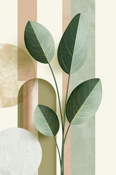 Botanical Leaves Minimalist Print. poster