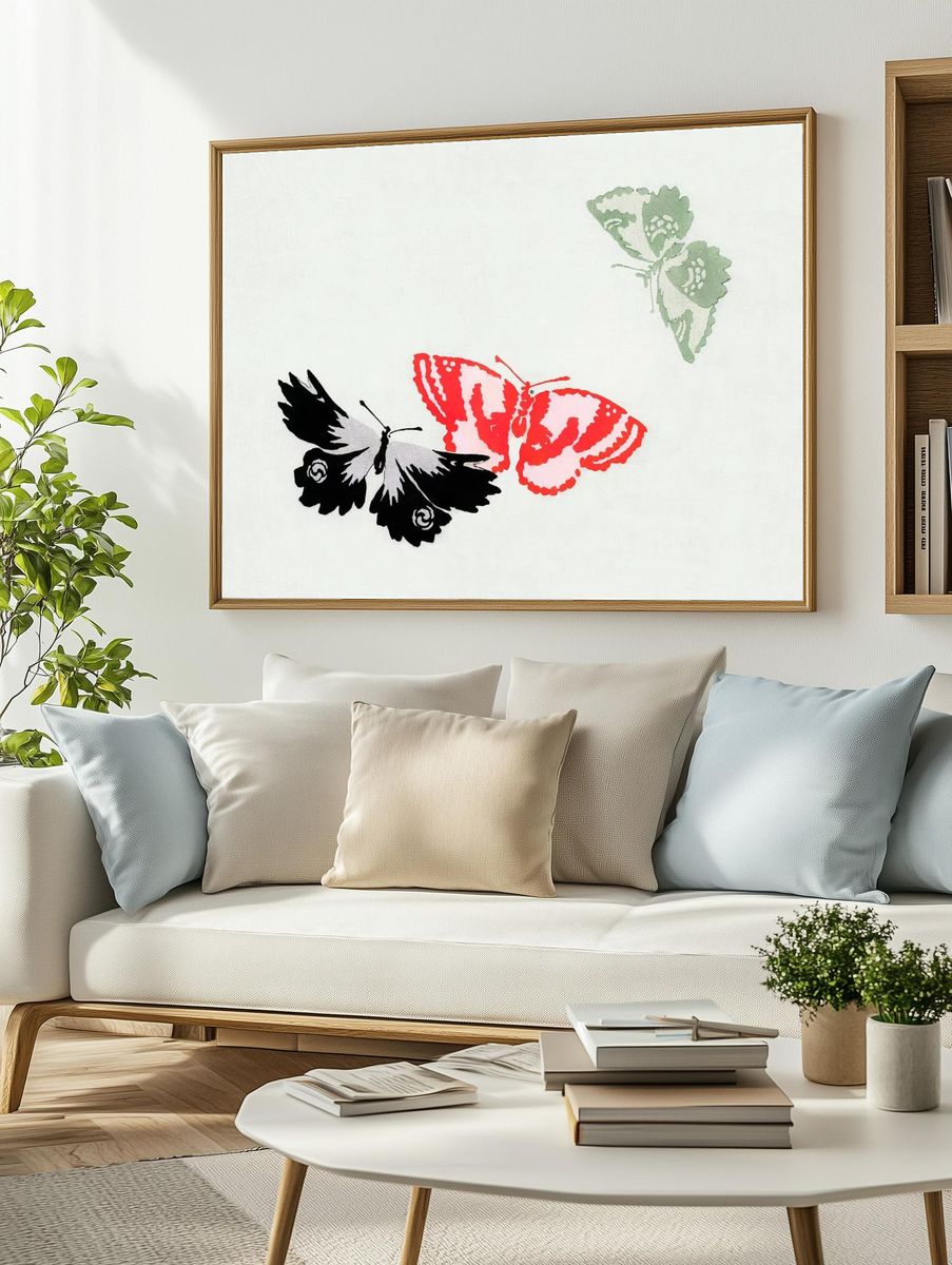 Soft White Flowers Botanical Print. — room view 2