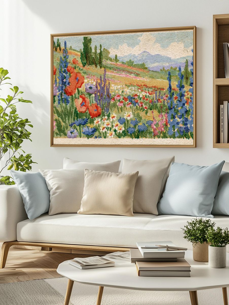 Wildflower Meadow Landscape Print. — room view 2