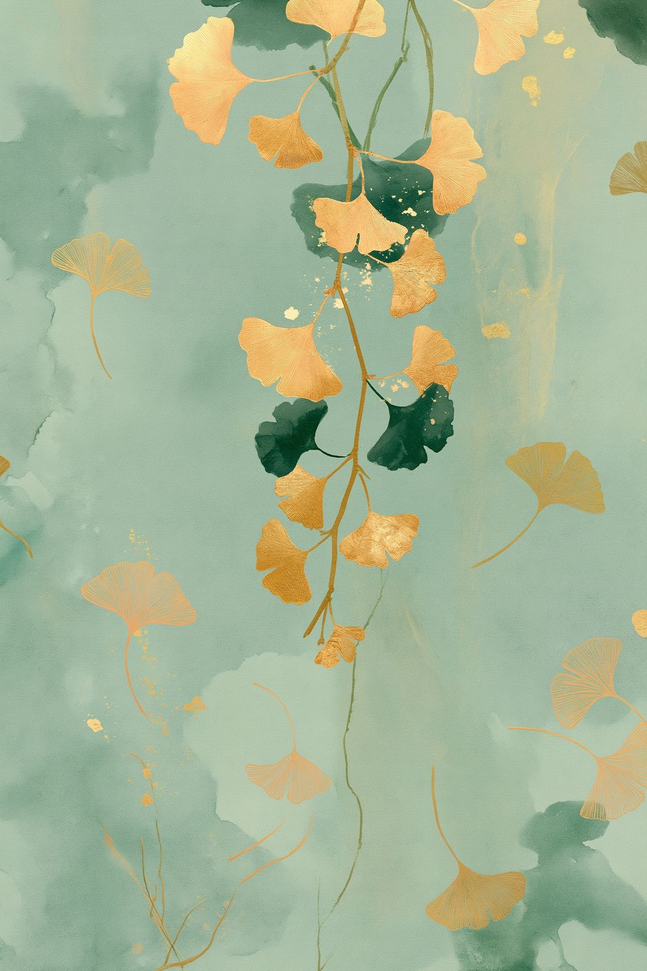 Ginkgo Leaves Botanical Print. poster — botanical art