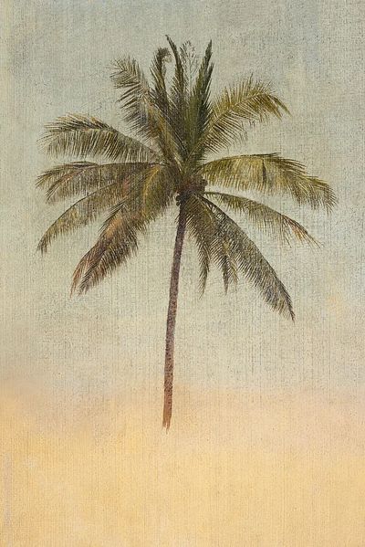Trunk top palm tree painting.