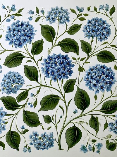Blue Hydrangea Botanical Print. poster print