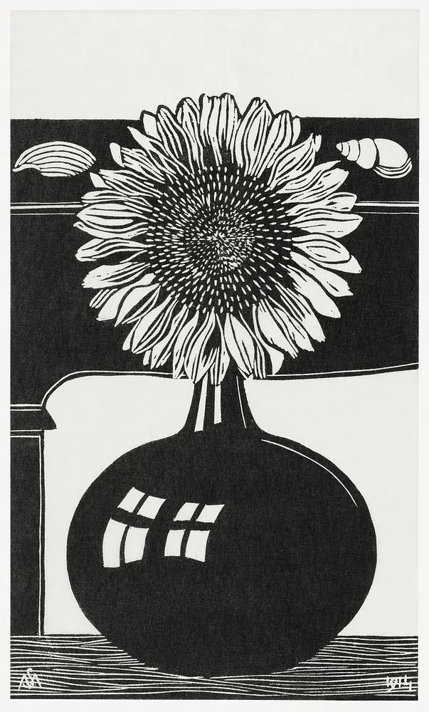 Sunflower (Zonnebloem) (1914) print high. poster detail