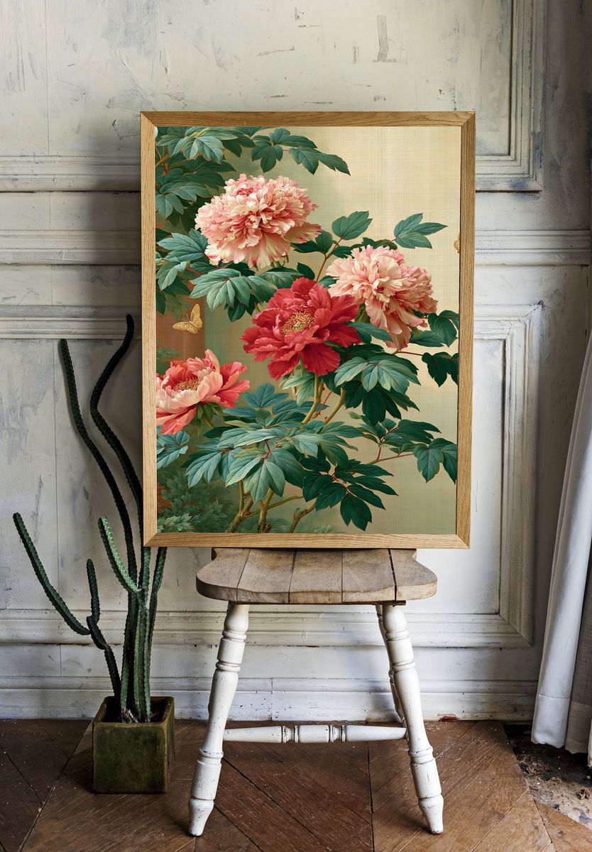 Peony Blossom Botanical Print. — room view 1