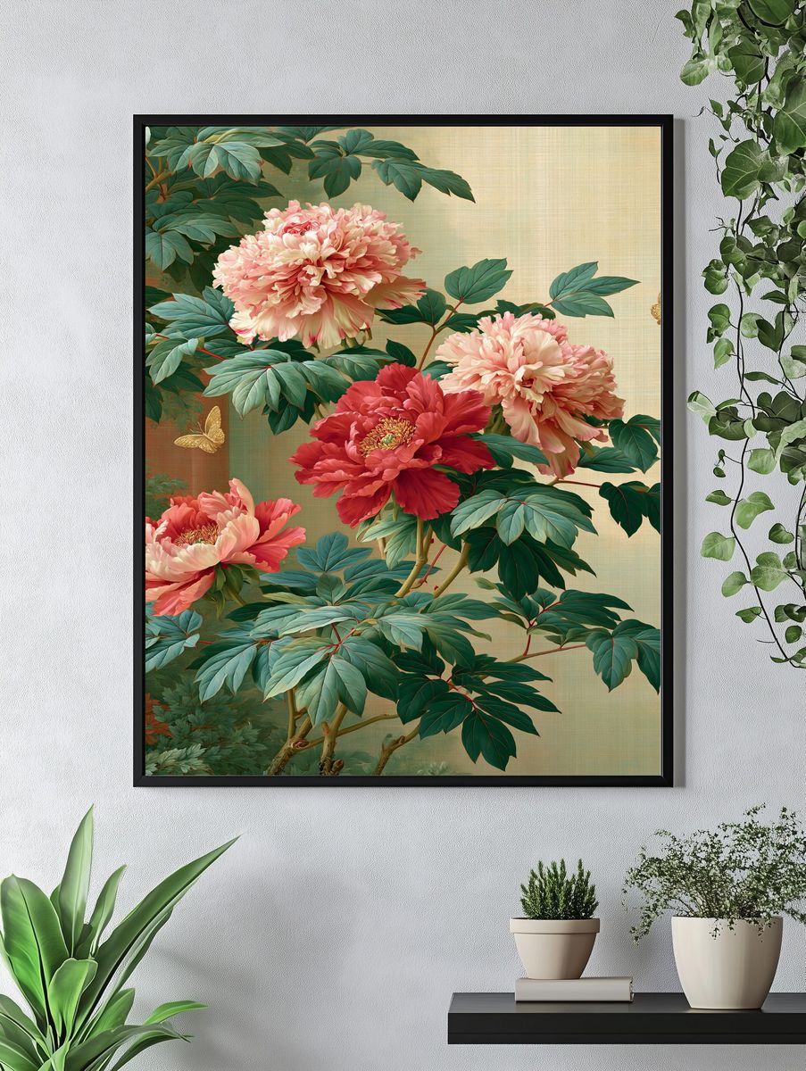Peony Blossom Botanical Print. — room view 4