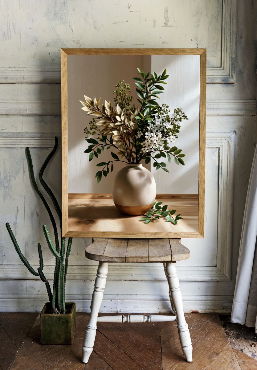 Botanical Vase Still Life Print. — room view 1