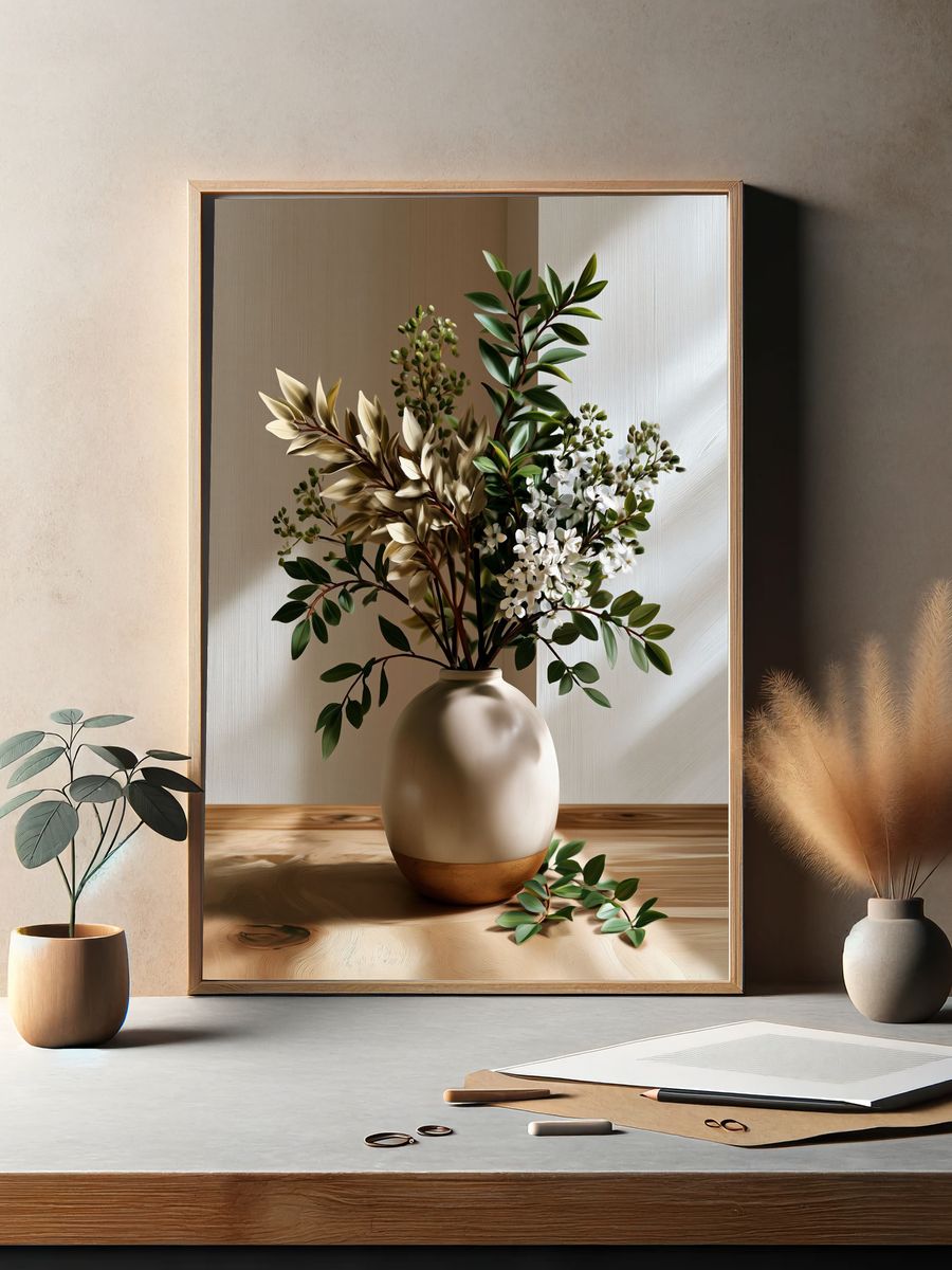 Botanical Vase Still Life Print. — room view 2