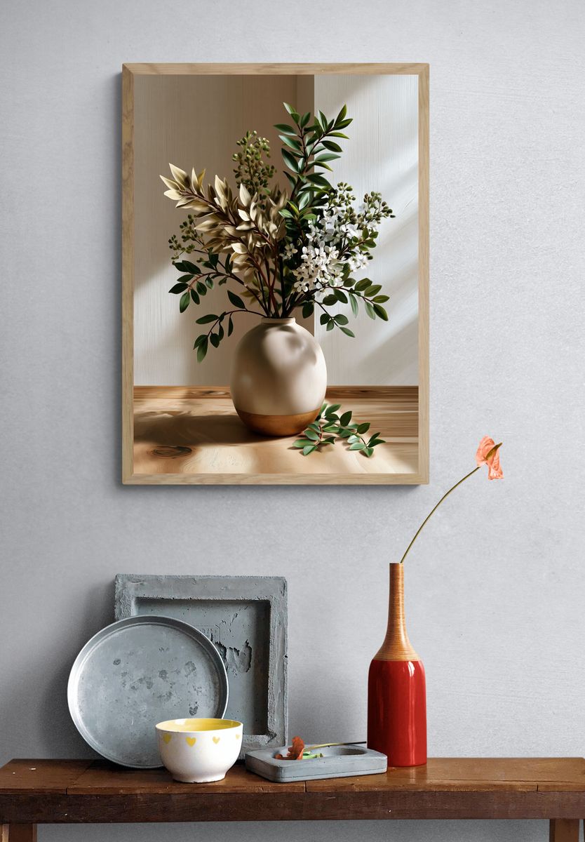 Botanical Vase Still Life Print. — room view 3