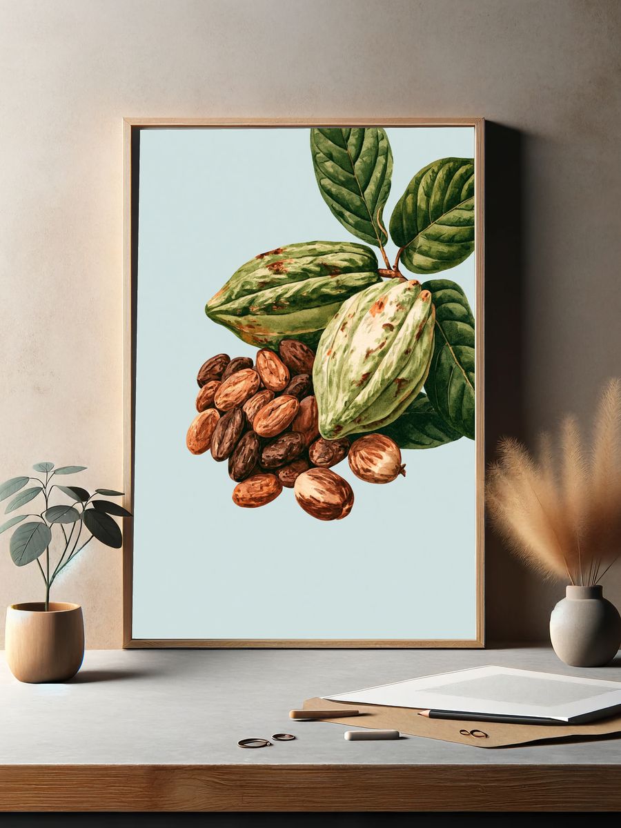 Cacao Pods Botanical Print. — room view 2
