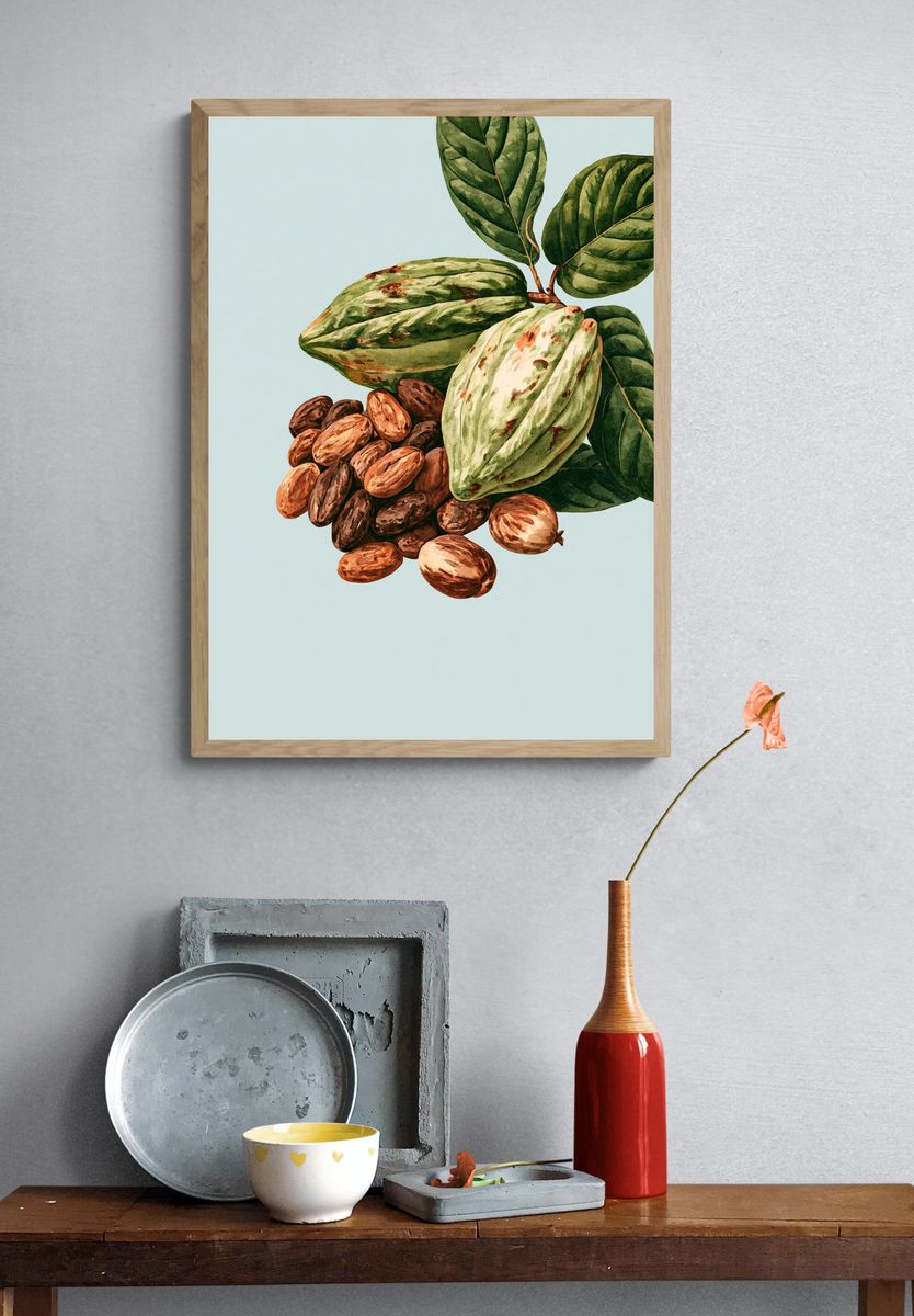 Cacao Pods Botanical Print. — room view 3