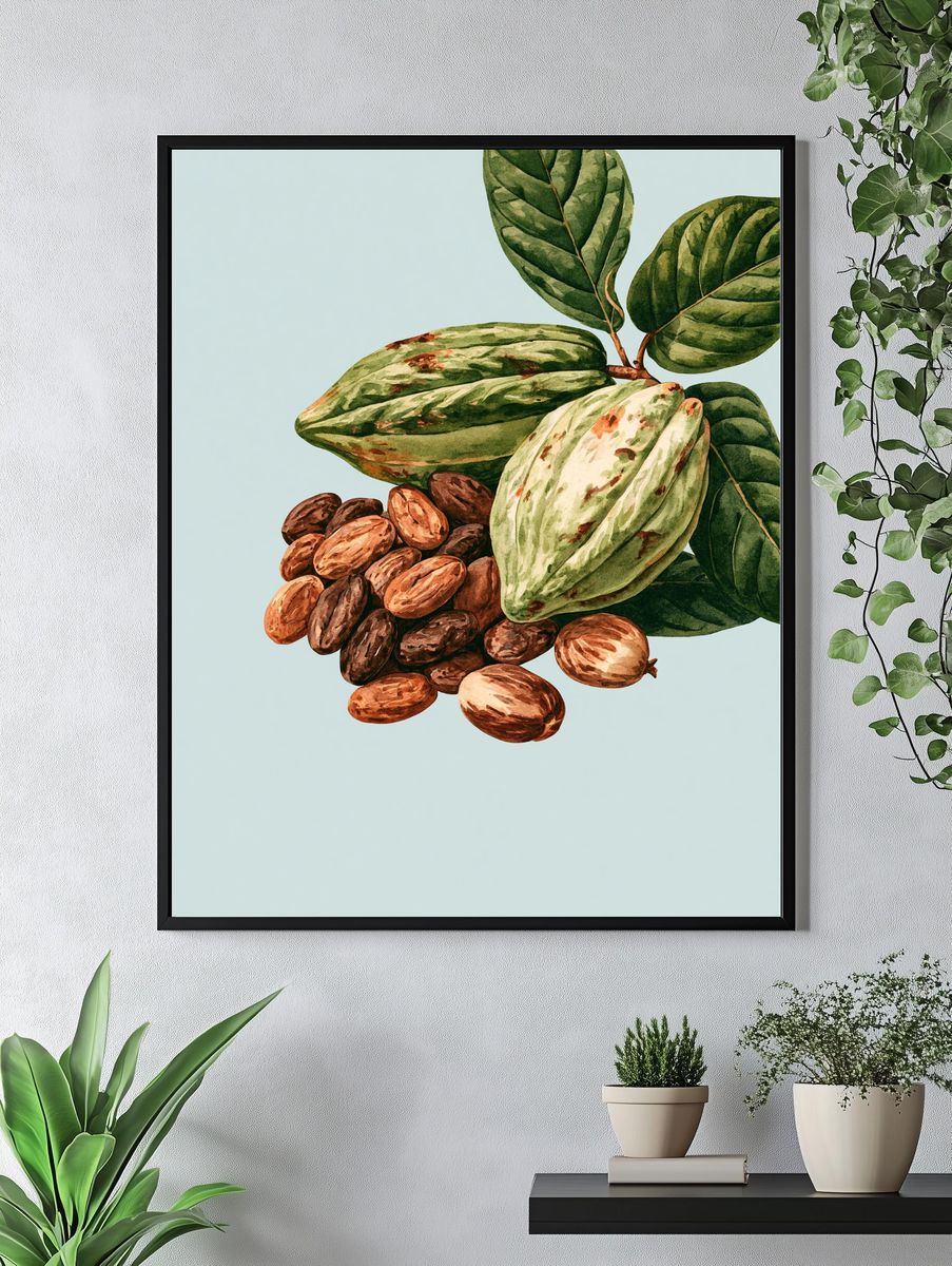 Cacao Pods Botanical Print. — room view 4