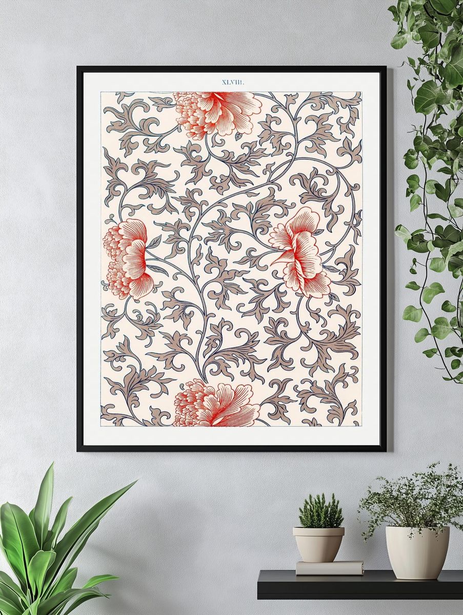 Flower pattern, Examples Chinese Ornament. — room view 4