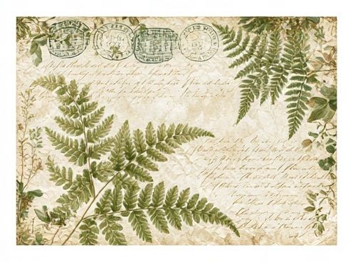 Fern Botanical Vintage Print. poster detail
