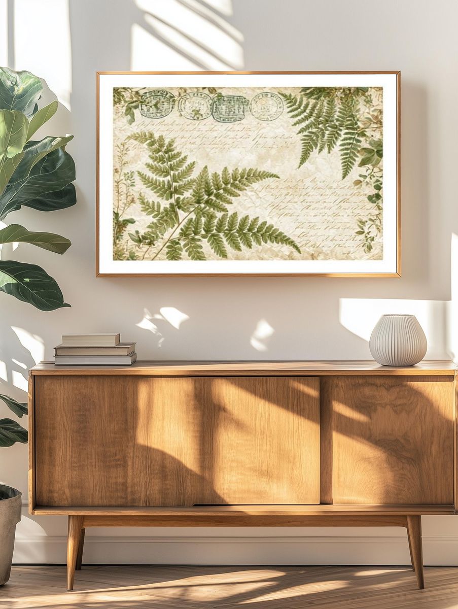 Fern Botanical Vintage Print. — room view 3