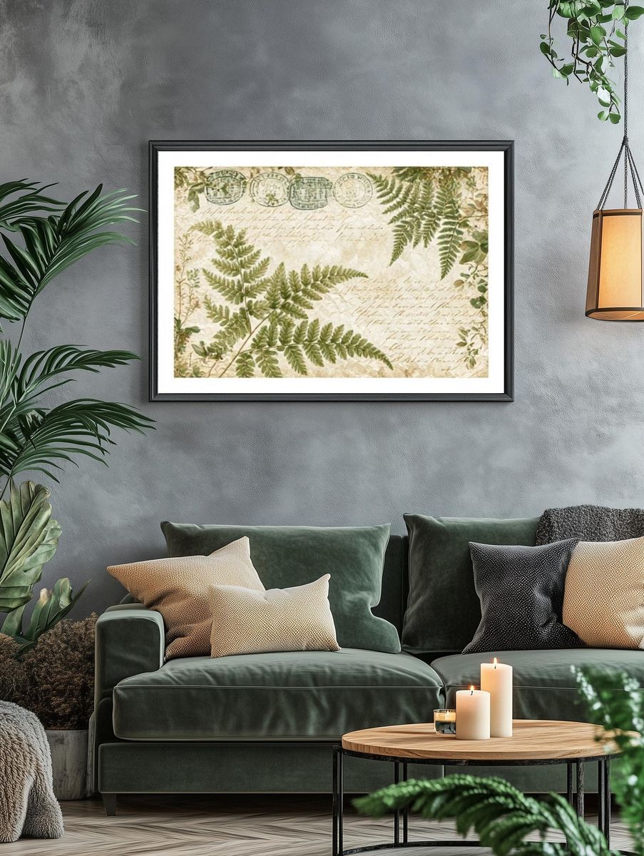 Fern Botanical Vintage Print. — room view 4