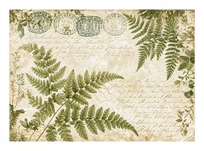 Fern Botanical Vintage Print.