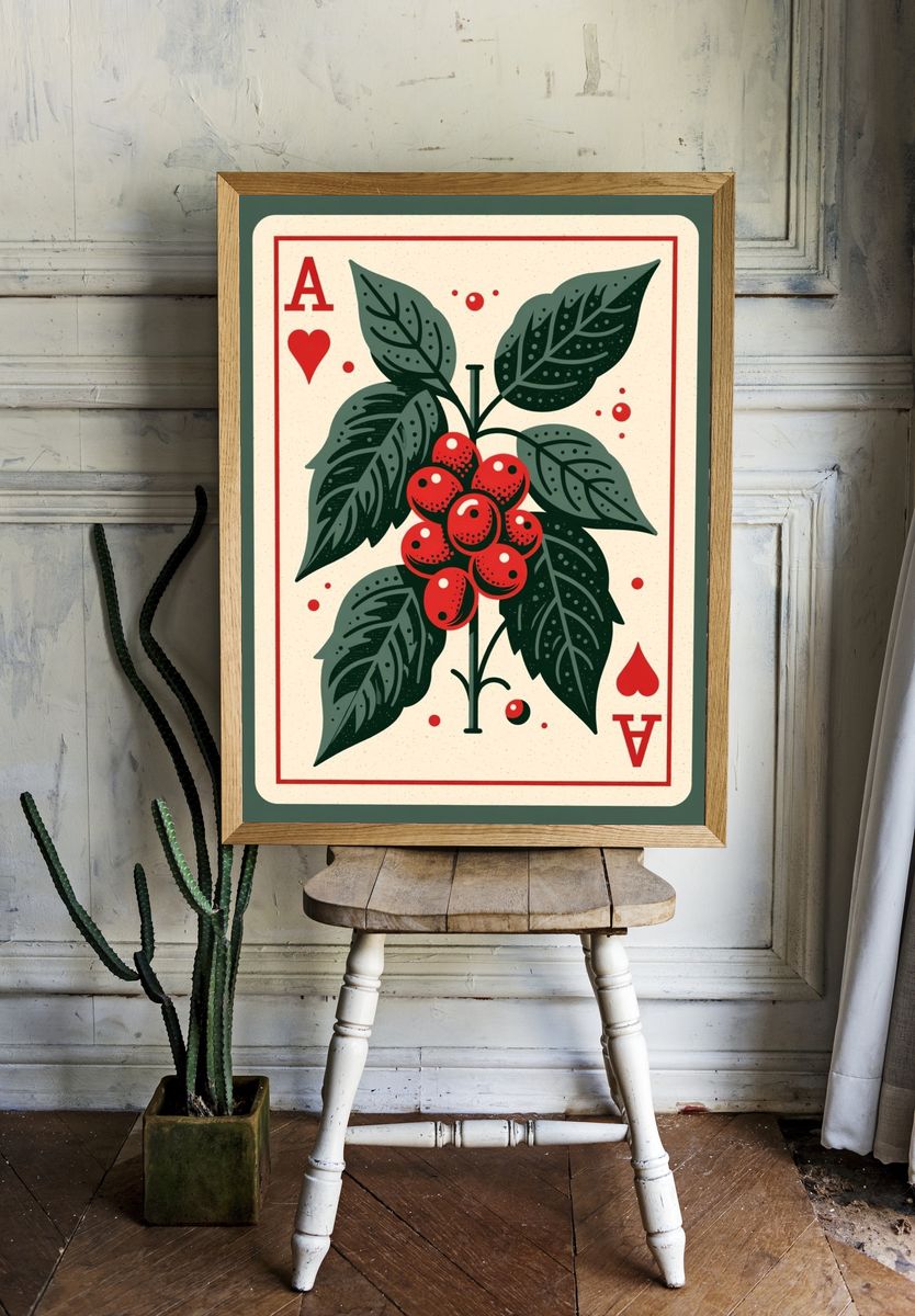Coffee Plant Playing Card Poster. room preview