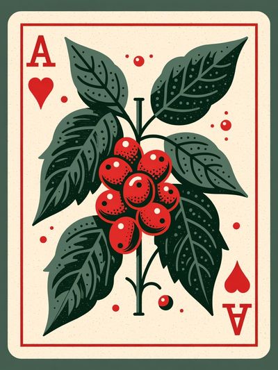 Coffee Plant Playing Card Poster. poster