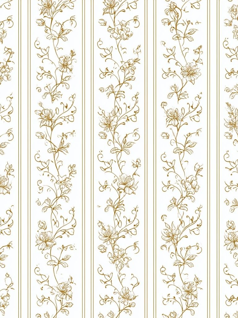 Golden Floral Vine Pattern Print. poster detail