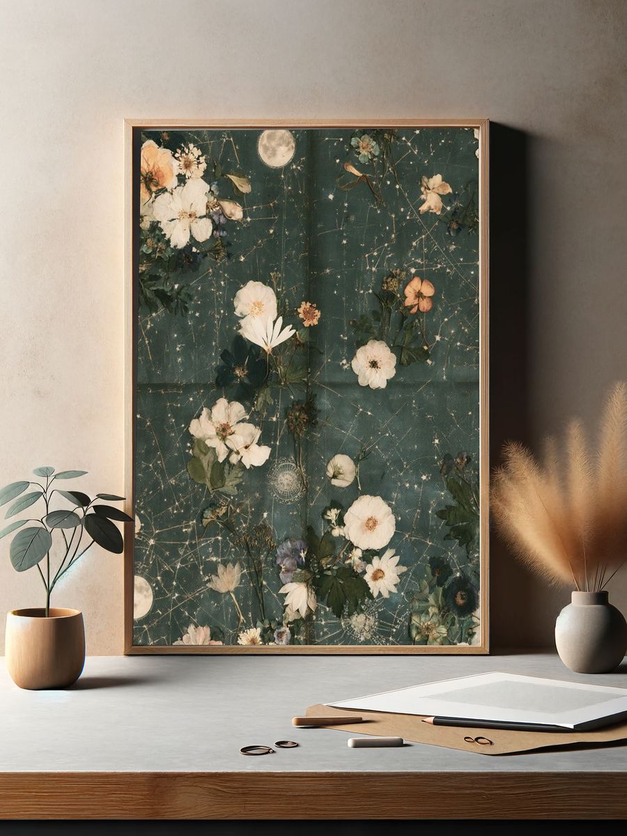 Celestial Floral Botanical Print. — room view 2