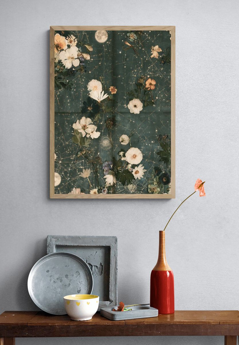 Celestial Floral Botanical Print. — room view 3
