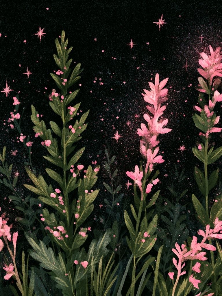 Pink Wildflowers Botanical Print. poster detail