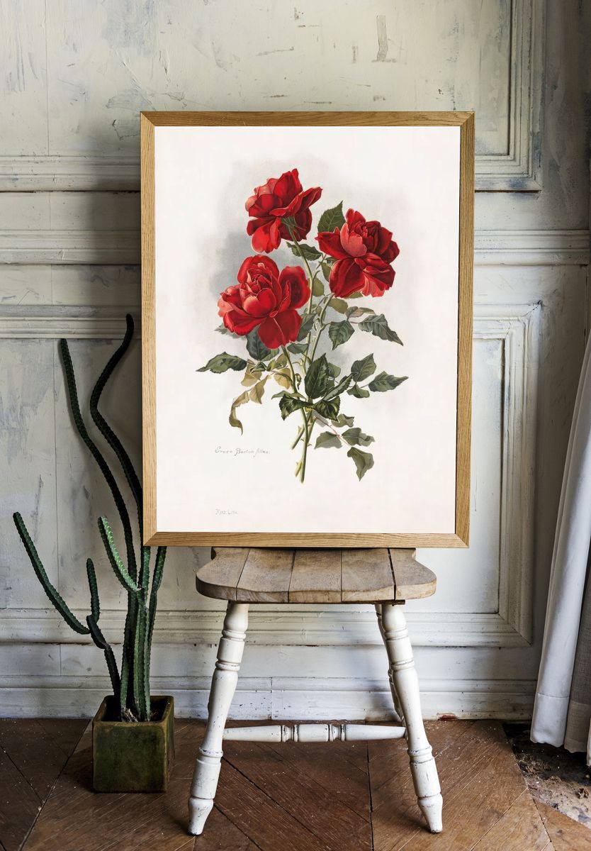 Red Roses (1861-1897), vntage flower room preview