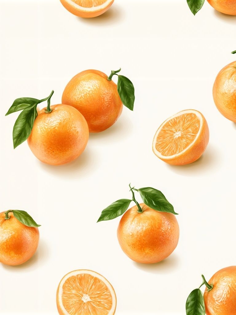 Orange Citrus Pattern Print. poster detail