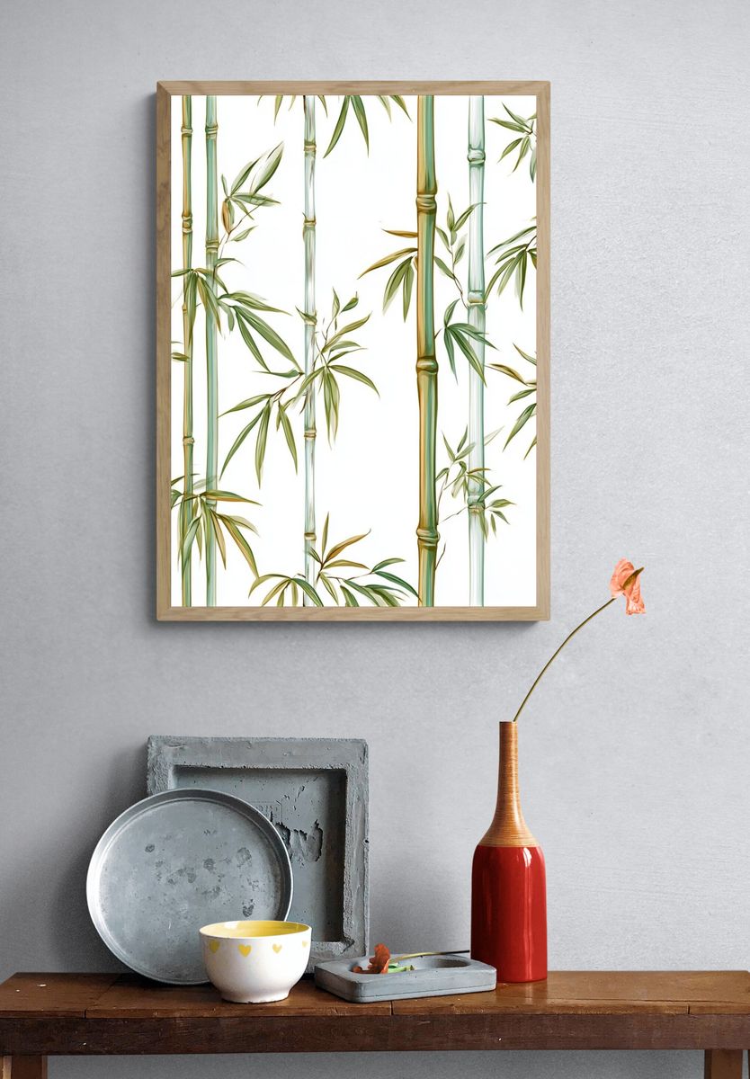 Bamboo Grove Botanical Print. — room view 3