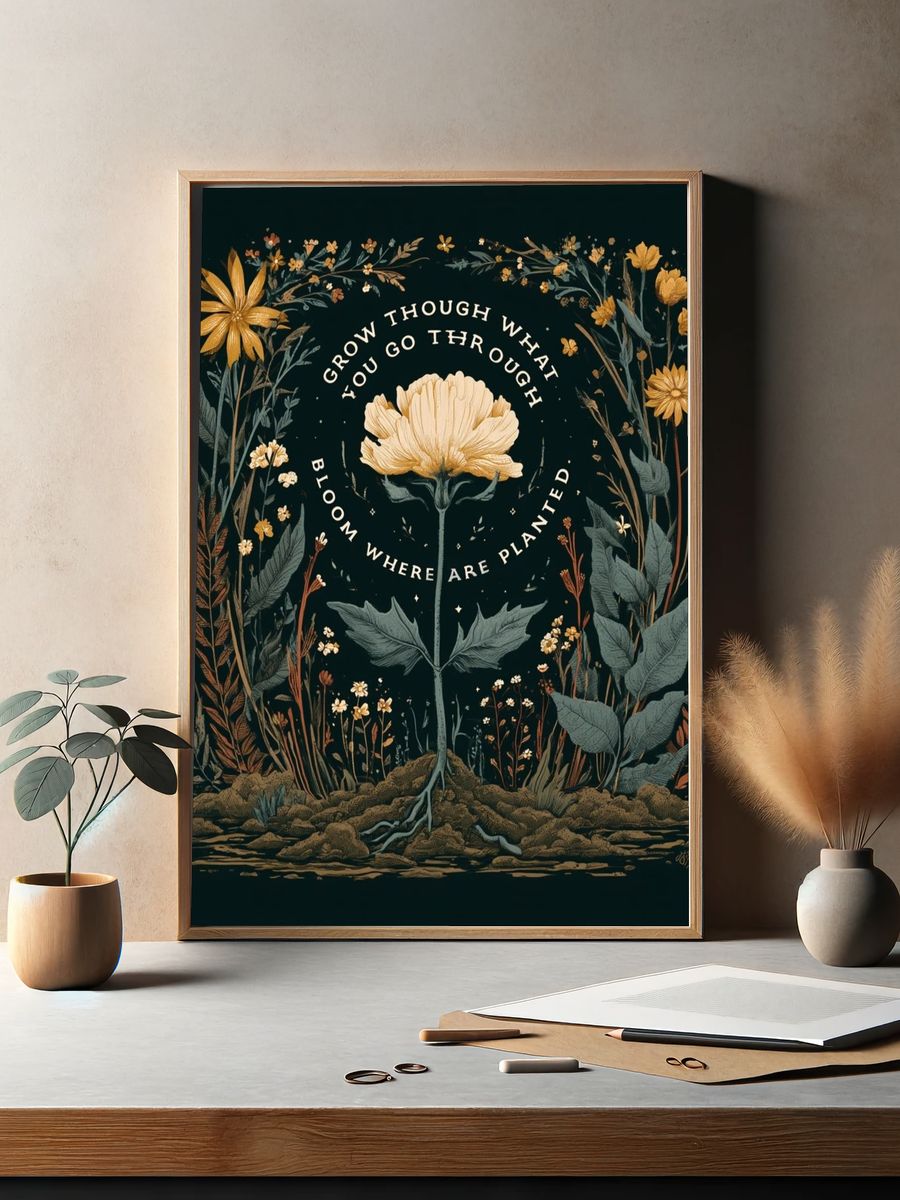 Grow Through What You Go Through Poster. — room view 2