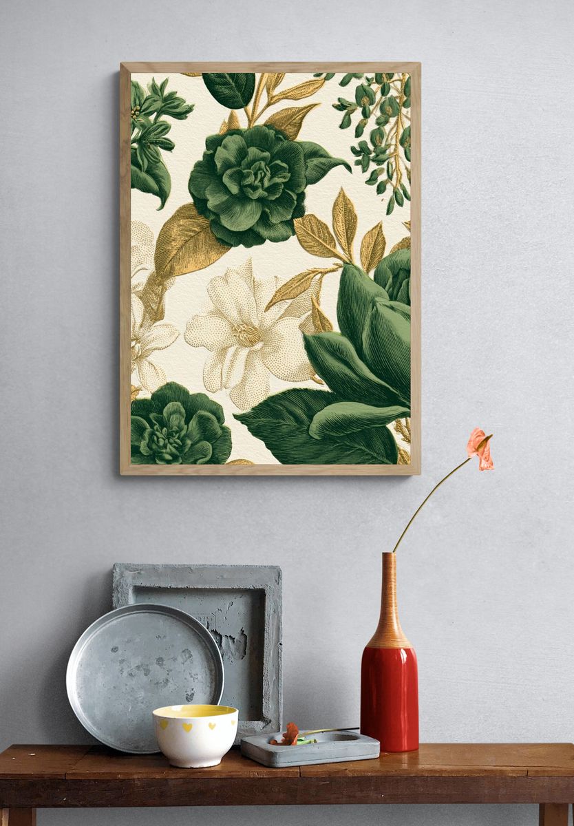 Botanical Floral Pattern Print. — room view 3