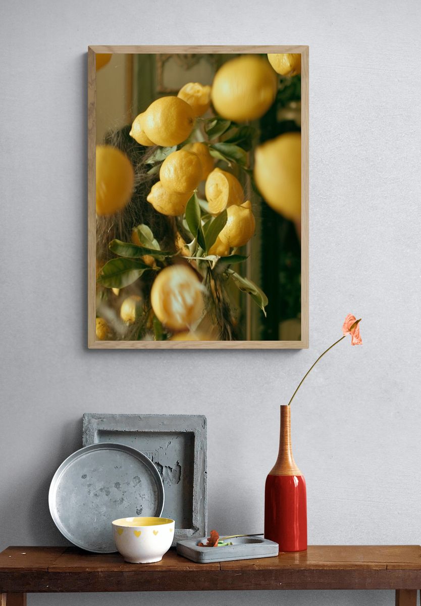 Lemon Branch Still Life Print. — room view 3