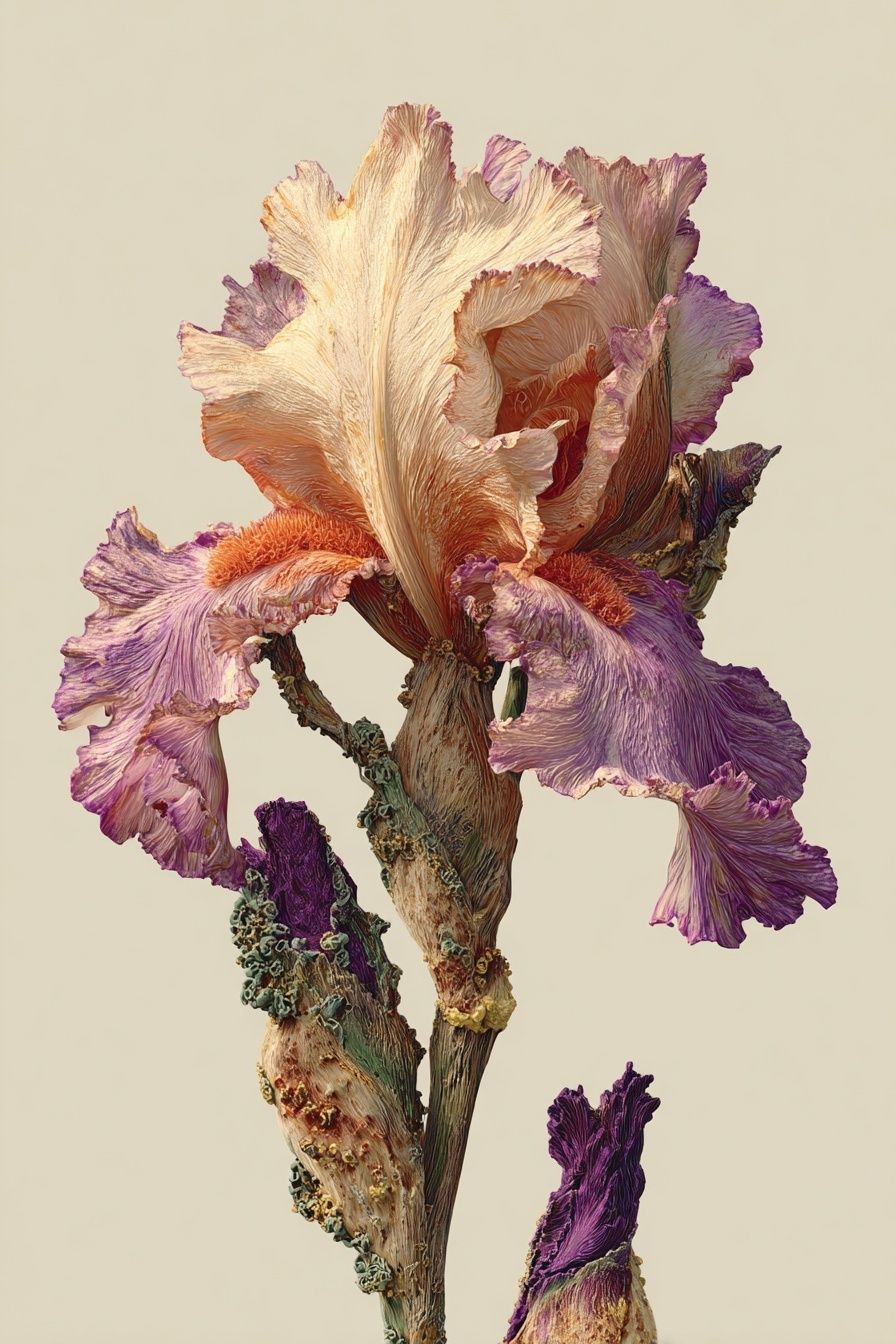 Pressed Iris Botanical Print. poster detail
